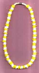 18" rose clam shell necklace- for teen ages color white and yellow