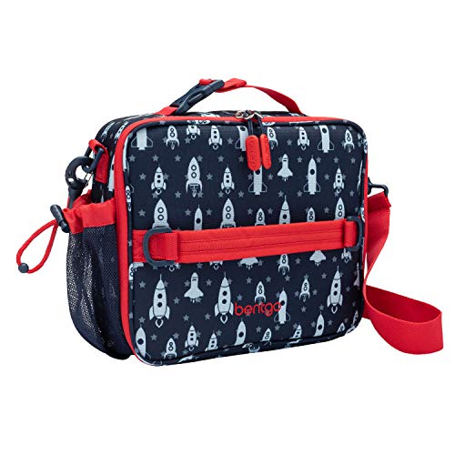 Bentgo Prints Insulated Lunch Bag Set With Kids Bento-Style Lunch Box (Space Rockets)