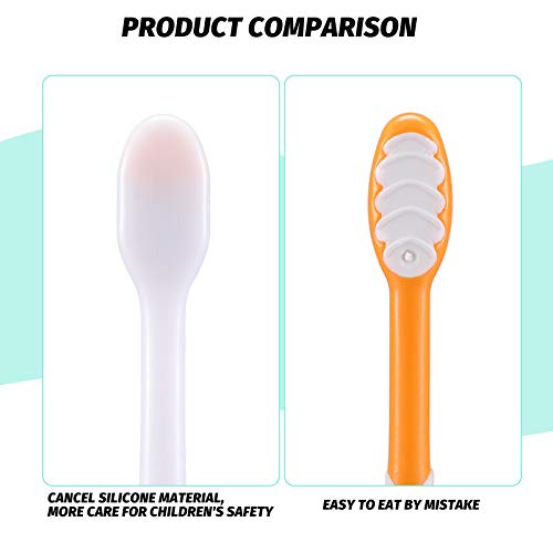 8 Pieces Kids Toothbrush Cartoon Children Toothbrush Deer Design Toothbrush Extra Soft Toothbrush with Suction Cup for Boys and Girls 2 to 8 Years Old, 4 Colors