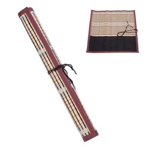 topincn painting brush bamboo rolling bag bamboo calligraphy brush paintbrush holder rollup protector for paintbrushes storage