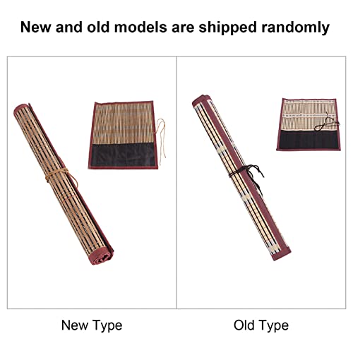 TOPINCN Painting Brush Bamboo Rolling Bag Bamboo Calligraphy Brush Paintbrush Holder Rollup Protector for Paintbrushes Storage