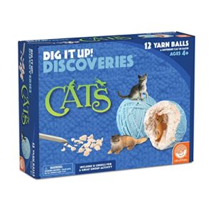 MindWare Dig It Up Discoveries: Cats – Party-Sized 12-Pack of Educational Discovery Digs for Kids with Tools & Fun Facts – Learn All About Cats!