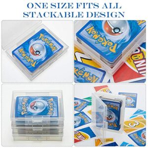 12 Pieces Playing Card Deck Boxes Empty Plastic Storage Box Card Holder Organizer Clear Card Case, Snaps Closed (Clear)