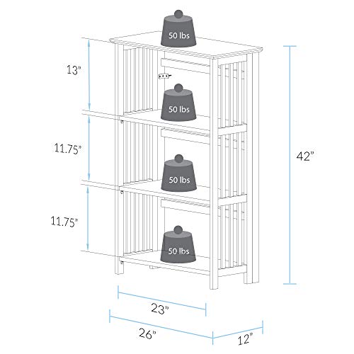 Casual Home "Soho Manhattan 4-Shelf Folding Bookcase 26"" Wide - Natural (333-40)