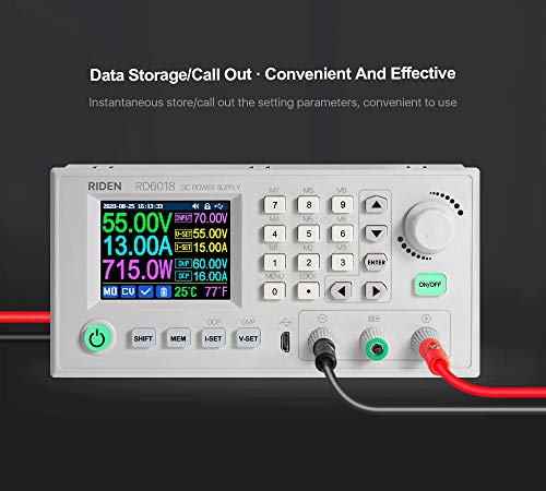 RD RD6018 DC Power Supply Variable Adjustable Lab Bench Power Supply Buck Converter Step Down Switching Regulated 4-Digital LCD Display 60V 12-18A 800W