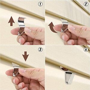 20 Sets of Non-Perforated Vinyl Side Stainless Steel S-Shaped siding Hooks, Concealed Wall Joints, Suitable for Outdoor Decoration