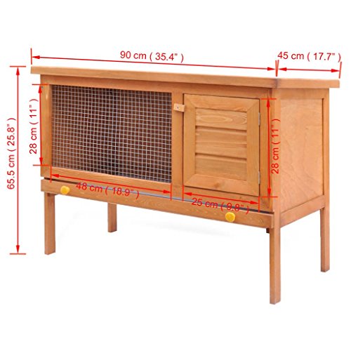 Tidyard Outdoor Rabbit Hutch with Pull Out Tray Wooden Bunny House Weather Resistant Small Animal House Indoor and Outdoor Pet Poultry Cage 36 x 17.7 x 25.8 Inches (L x W x H)