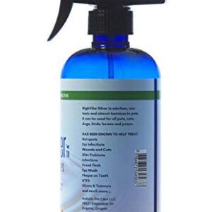 HighVibe Silver - Colloidal Silver for Pets -16 Oz- 20 PPM Wound/Skin/Hot Spot Spray for Dogs, Cats, Birds, Horses/All Pets & Peeps