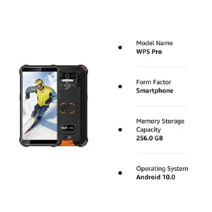 OUKITEL WP5 Pro Rugged Cell Phone Unlocked, 4GB +64GB 8000mAh Android 10 Smartphone IP68 Waterproof 5.5" HD+ Triple Camera Global Version 4G LTE GSM AT&T T-Mobile Metro PCS Face ID Fingerprint