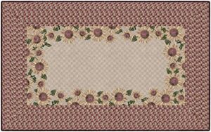 brumlow mills sunflower braid printed pattern rustic floral area rug for kitchen, entryway, bathroom mat and home décor, 5' x 8', sunset