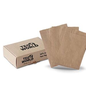 100 Pack 100% Brown Kraft Paper Bags, 4" x 6" x 2" Inches, Gift Card, Gift Candy, Cookies, Doughnut, Crafts, Party Favor, Sandwich, Jewelry