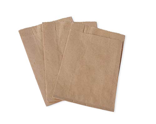 100 Pack 100% Brown Kraft Paper Bags, 4" x 6" x 2" Inches, Gift Card, Gift Candy, Cookies, Doughnut, Crafts, Party Favor, Sandwich, Jewelry