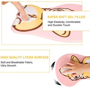 HAOCOO Ergonomic Pink Mouse Pad with Wrist Support,Non-Slip Backing Corgi Anime Cute Gel Mouse Pad Wrist Rest, Easy-Typing and Pain Relief for Gaming Office Computer Laptop(Pink Cute Corgi)