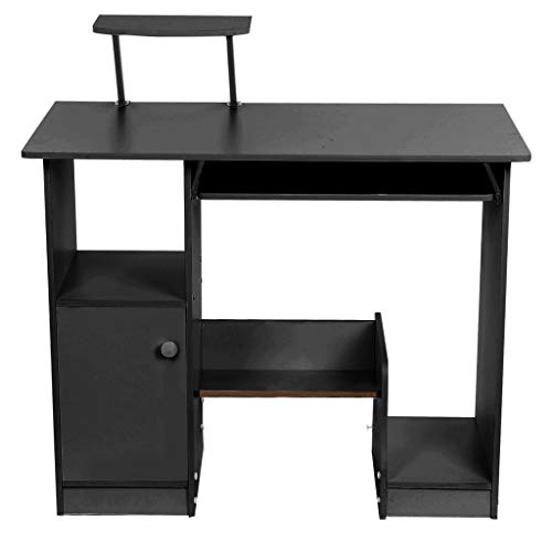 Home Desktop Computer Desk with Storage Shelves Schreibtisch mit Schrank,Work Desk with Drawers,Home Office Computer Writing Desk (Black)