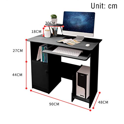 Home Desktop Computer Desk with Storage Shelves Schreibtisch mit Schrank,Work Desk with Drawers,Home Office Computer Writing Desk (Black)