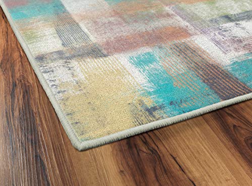 Brumlow MILLS Zora Abstract Machine Washable Indoor/Outdoor Area Rug for Home Office, Living Room or Bedroom Carpet, Dining or Kitchen Runner Rug, 30" x 46", Green