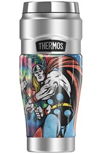 thermos marvel - thor tie dye stainless king stainless steel travel tumbler, vacuum insulated & double wall, 16oz