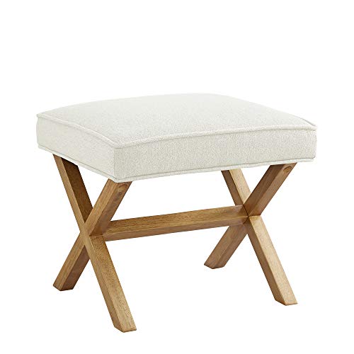 Amazon Brand – Rivet Mid-Century Modern X Ottoman Chair, 20" W, Ivory