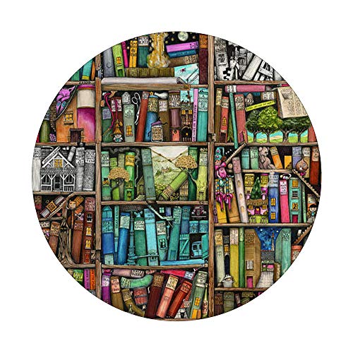 Reading Books Library Cool Book Shelves Book Lover Bookworm PopSockets PopGrip: Swappable Grip for Phones & Tablets