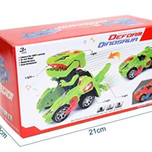 davidamy's gift Transforming Toy Dinosaur Cars, Dinosaur Car w/LED Light Sound, Aumatic Transformation Dinosaur Kids Toy (Red)