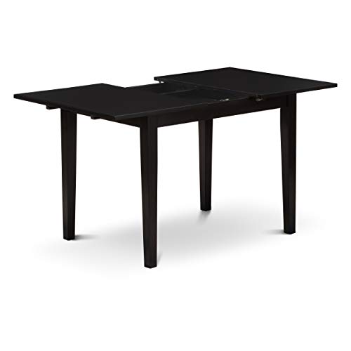 East West Furniture Dining Set NOFL5-BLK-21, Black