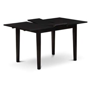 East West Furniture Dining Set NOFL5-BLK-21, Black