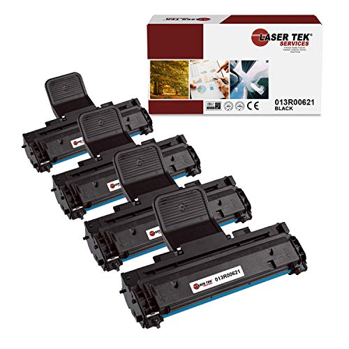 Laser Tek Services Compatible Toner Cartridge Replacement for Xerox PE220 013R00621 Works with Xerox WorkCentre PE220 Printers (Black, 4 Pack) - 3,000 Pages