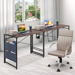 YOMT Foldable Desks for Small Spaces,Small Folding Writing Computer Desk Table with Storage Bag,Portable desks for Home Office,Brown