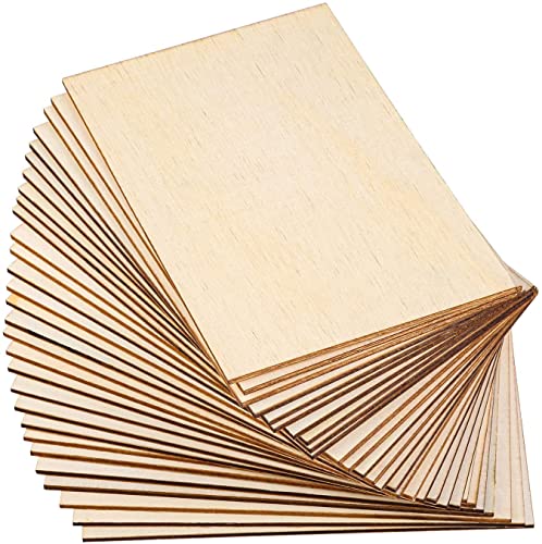 Unfinished Wood, 15 Pack Basswood Sheets for Crafts, Craft Wood Board for House Aircraft Ship Boat Arts and Crafts, School Projects, Wooden DIY Ornaments(150x100x2mm)