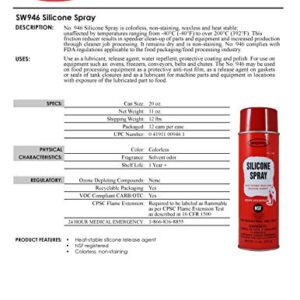 Sprayway SW946-12PK 11oz Silicone Spray and Release Agent, Pack of 12