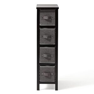 edenbrook 4 drawer storage organizer - organization and storage - room organization - charcoal/black storage drawers