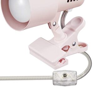 Globe Electric 52964 JoJo 5.5" Clip-Arm Desk Lamp, Matte Pink, in-Line On/Off Switch, Bulb Included