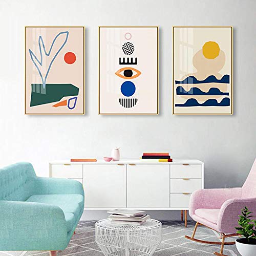 iMagitek Set of 6 Unframed Mid-Century Color Block Contemporary Pop Art Print, Modern Abstract Retro Minimalist Mystical Eye Wall Art Print (8" x 10")