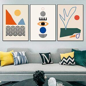 iMagitek Set of 6 Unframed Mid-Century Color Block Contemporary Pop Art Print, Modern Abstract Retro Minimalist Mystical Eye Wall Art Print (8" x 10")