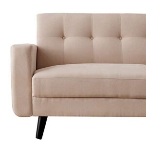 Meiyum Mid-Century Modern Loveseat/Sofa/Couch, with Upholstered Fabric in Brown for Living Room, Bedroom, Office, Apartment - Beige