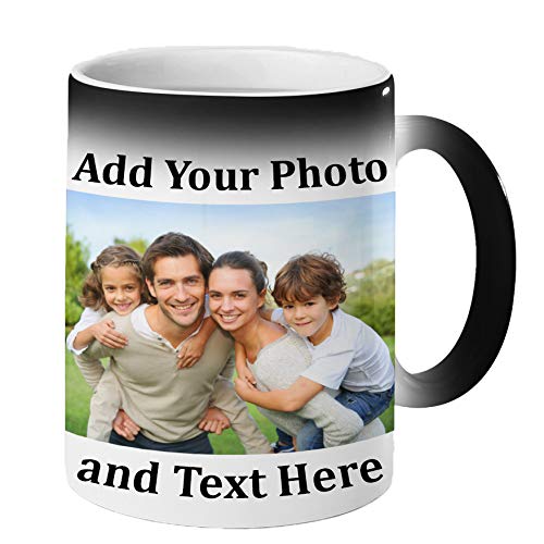 Personalized Magic Mug - Custom Color Changing Mug | 11 oz Personalized Coffee Mug with Photo, Picture - Heat Sensitive Custom Coffee Mug | Color Changing Cups, Tazas Magicas Personalizadas