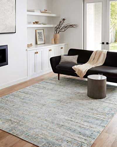 Loloi II Drift Collection DRI-03 Ivory/Sky, Contemporary 7'-6" x 9'-6" Area Rug