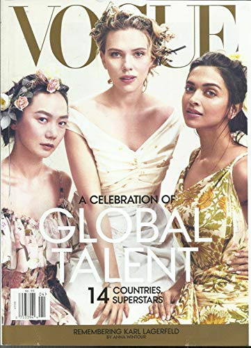 VOGUE MAGAZINE, A CELEBRATION OF GLOBAL TALENT APRIL, 2019