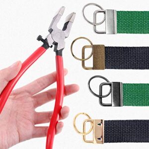 Keadic 41 Sets 1 Inch 4 Colors Key Fob Hardware with Key Fob Plier Kit, Glass Cutting Tool Attached with Rubber Tips, Perfect for Wristlet Key Fobs, Key Lanyard and Key Chain Making Hardware Supplies