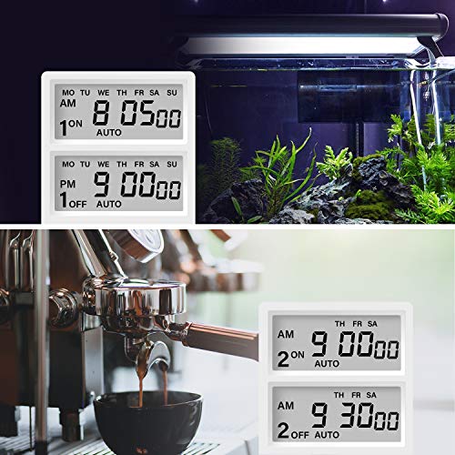 iPower 8-Outlet Power Strip with 7-Day Digital Timer (4 Outlets Timed, 4 Outlets Always On) Surge Protector for Grow Lights, Reptile, Aquarium