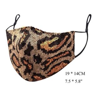 1PC Face Balaclavas Sequins Cotton Cloth Fabric Adults Reusable Breathable Washable Earloop Mouth Cover Protection Covering