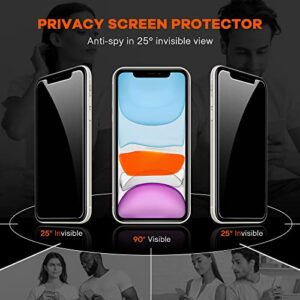AACL Glass Privacy Screen Protector for iPhone 11/XR,6.1-Inch,Anti Spy Tempered Glass Film,2-Pack