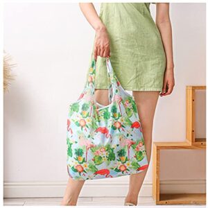 ALIMITOPIA Shopping Bags,Reusable Folding Waterproof Grocery Polyester Bags Totes Foldable Carrier Bags with Self Pouch(4pcs)