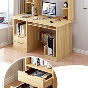 47 Inch Computer Desk with Hutch and Bookshelf,Modern Sturdy Office Desk Pc Laptop Table Workstation with Display Shelves for Home Office