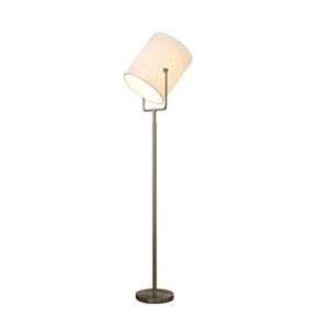 floor lamp e27 floor lamp linen fabric lampshade floor light nordic simple wrought iron standing lamp bedroom living room reading lamp standing light (color : linen)