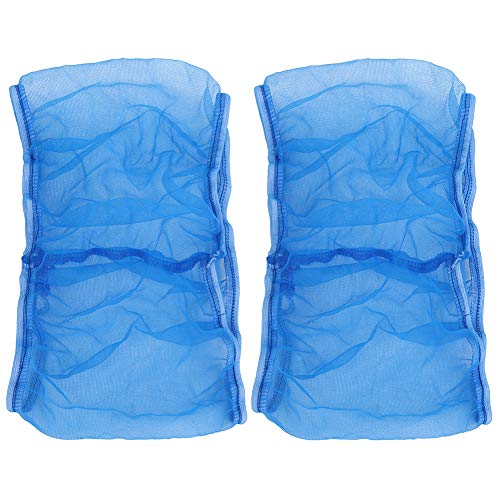 Strnek 2Pcs Bird Cage Cover Seed Catcher Birdcage Lightweight Soft Airy Polyester Mesh Cover Skirt Guard Universal Parrots Cage Accessories 26.0-52.0Inx6.7In (Small-Blue)