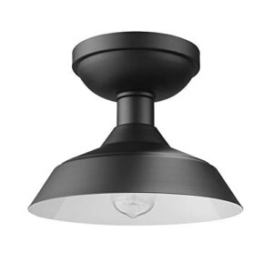 globe electric 44677 kurt 1-light outdoor indoor flush mount ceiling light, matte black