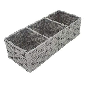 toilet paper basket for tank topper,woven storage box cube basket bin container, shelf cabinet(grey 1pc) (14.17''l x 5.90''w x 3.93''h)