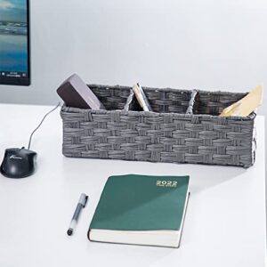 Toilet Paper Basket for Tank Topper,Woven Storage Box Cube Basket Bin Container, Shelf Cabinet(Grey 1pc) (14.17''L x 5.90''W x 3.93''H)