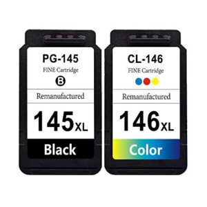 sansecai remanufactured for canon ink cartridges 145xl and 146xl pg-145xl cl-146xl replacement ink for mg2510 ts3110 ip2810 mg2410 mg2910 mg3010 printers muti pack 1 black 1 color